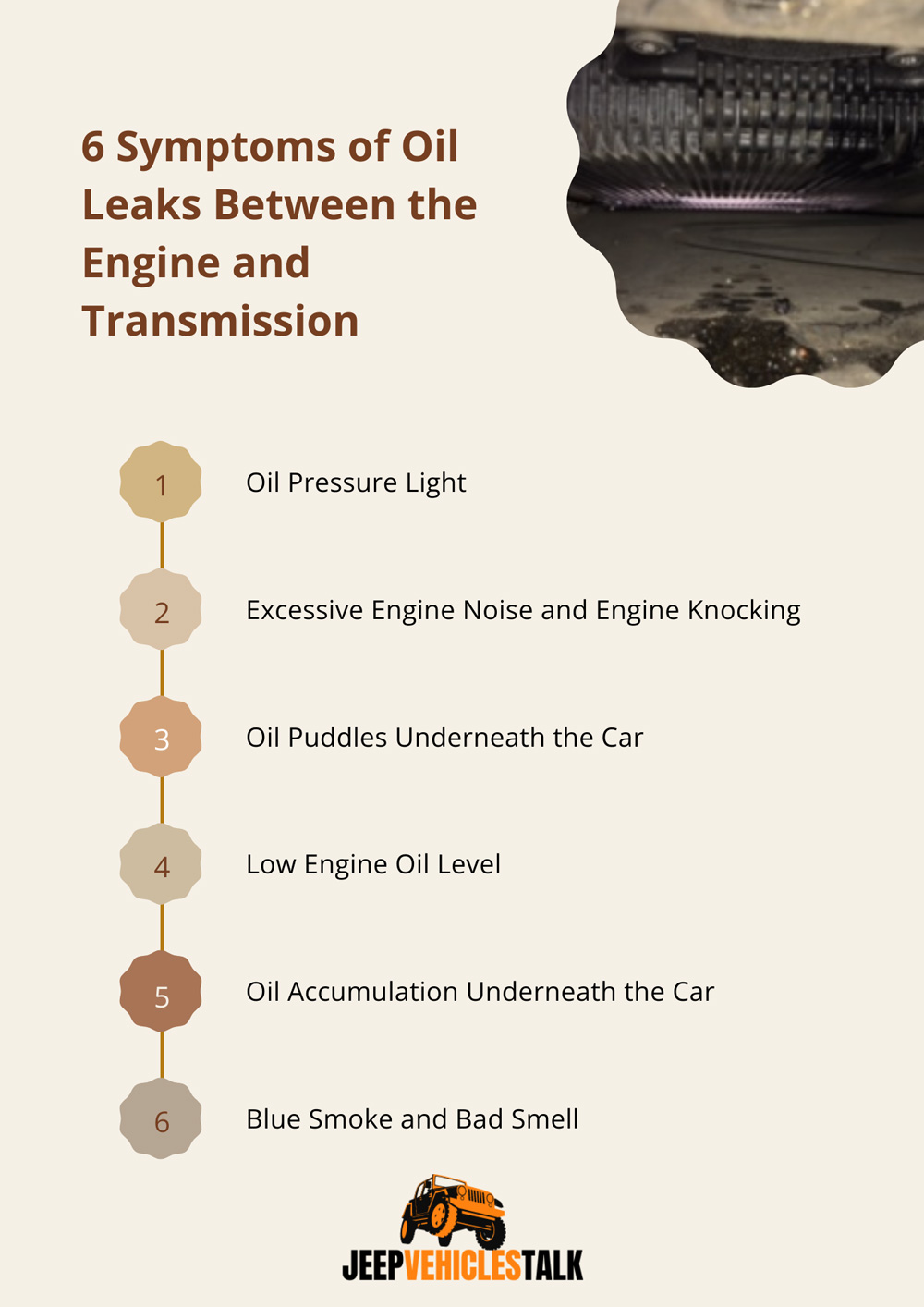 Symptoms of Oil Leaks Between the Engine and Transmission